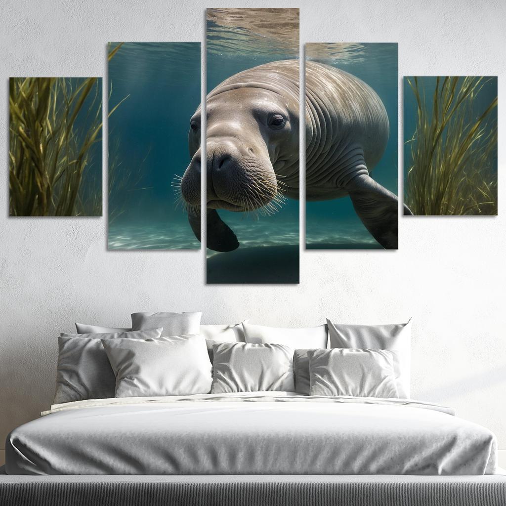 The Graceful Manatee A Gentle Giant Of The Sea Custom Paintings Frame