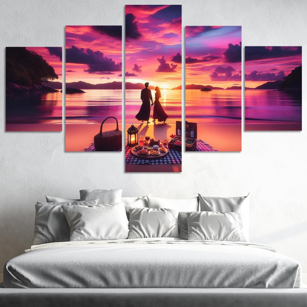 Sunset Vista Romantic Getaway Modern Paintings Frame