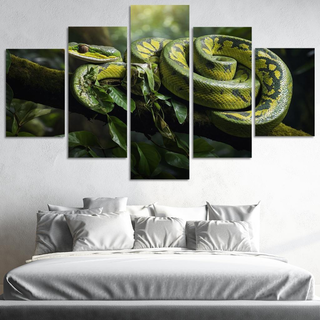 The Stunning Green Tree Python A Gem Of The Rainforest Canvas Paintings Frame