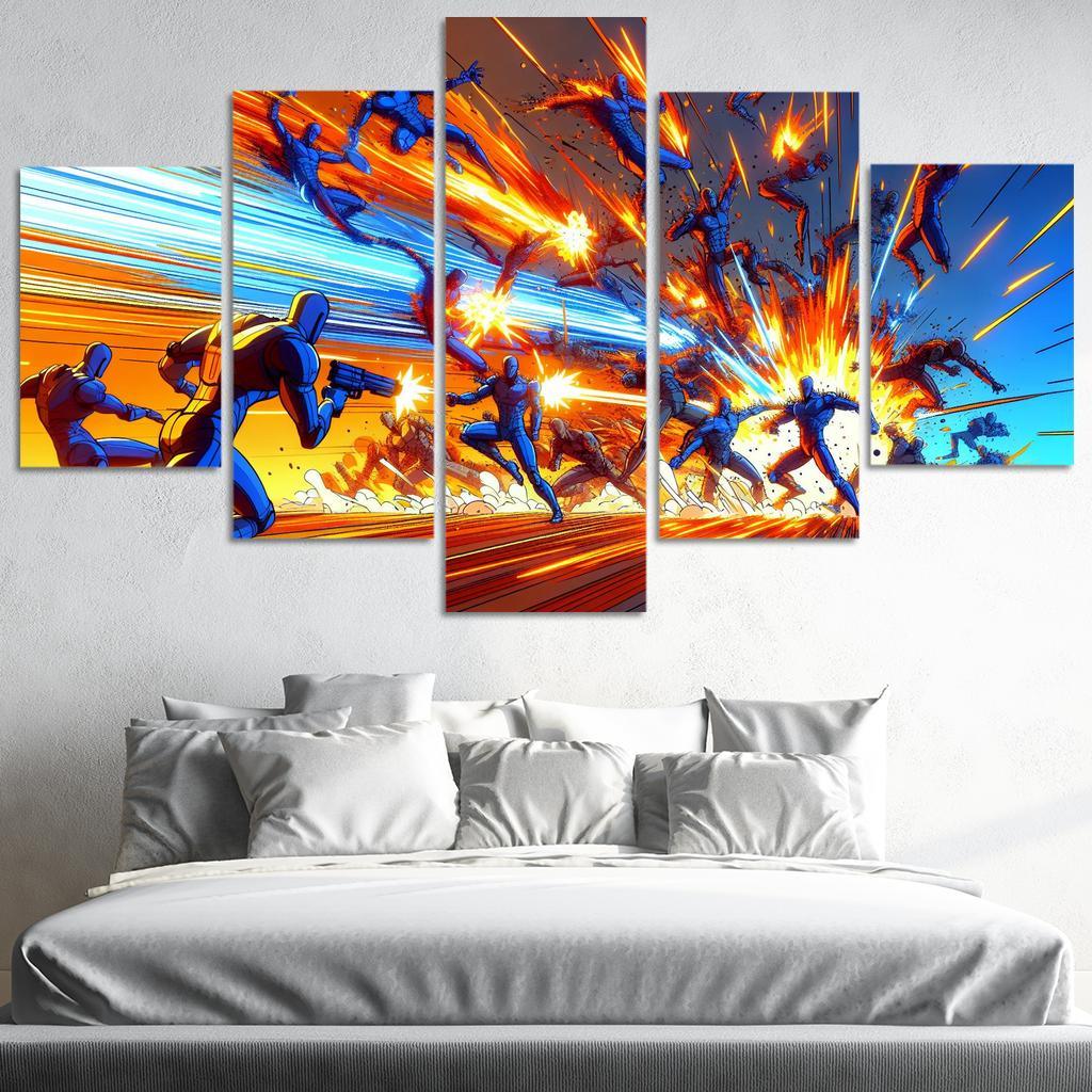 Dragon Ball Z Energy 5 Piece HD Canvas Wall Art-Original Frame