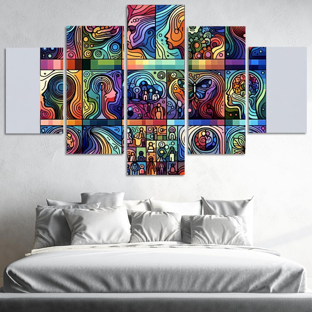 Awakening Awareness Mental Health Advocacy Through Art Multi-panel Paintings
