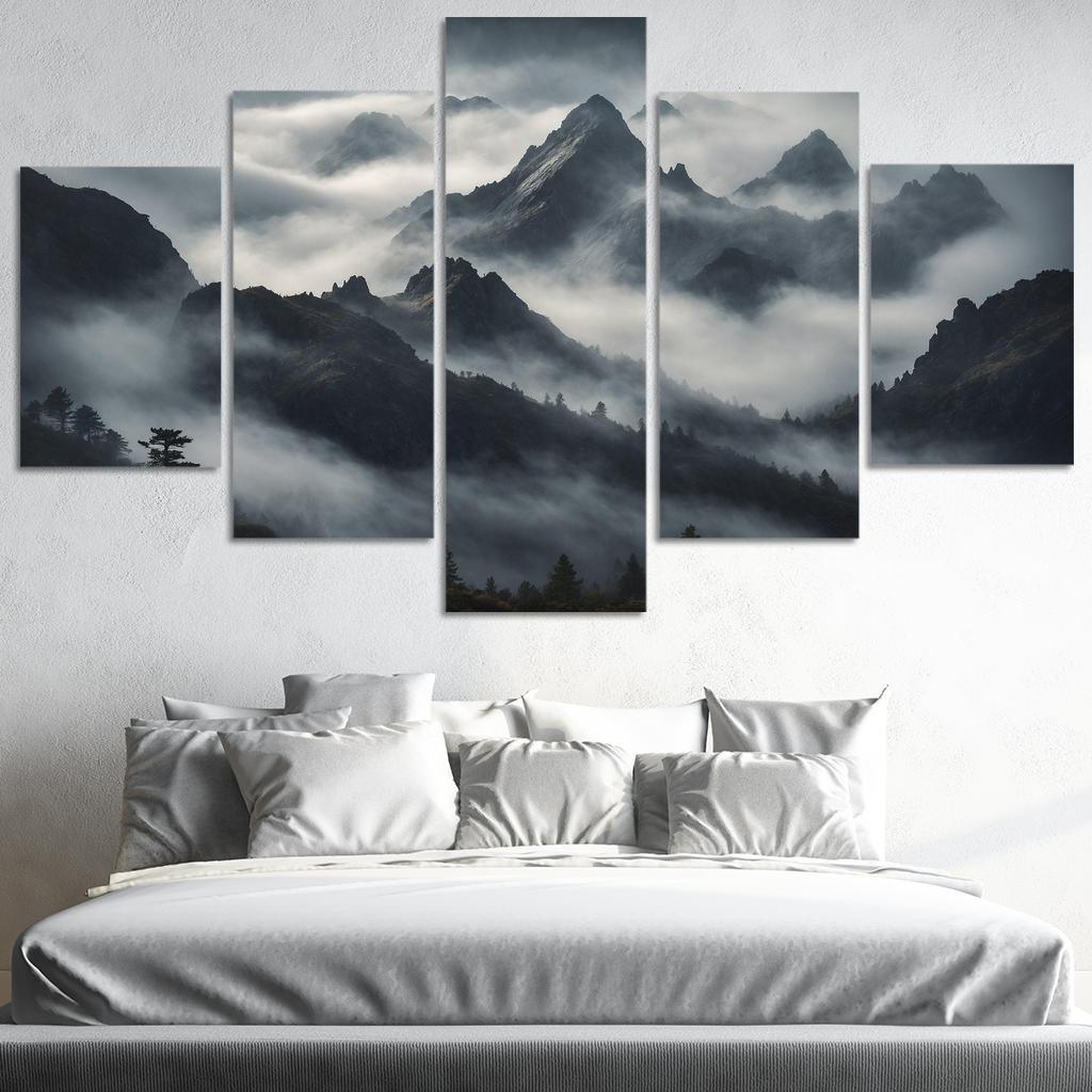 The Majestic Peaks Of Misty Mountain Range Art Trends