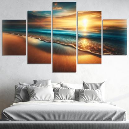 Saltwater Serenity Beach Modern Paintings Frame