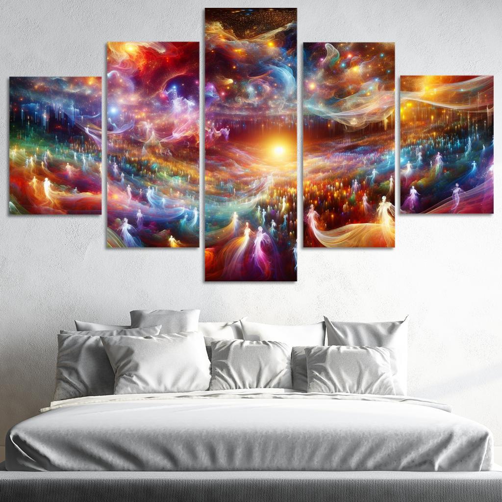 The Luminous Expanse 5 Piece HD Canvas Wall Art-Original Frame