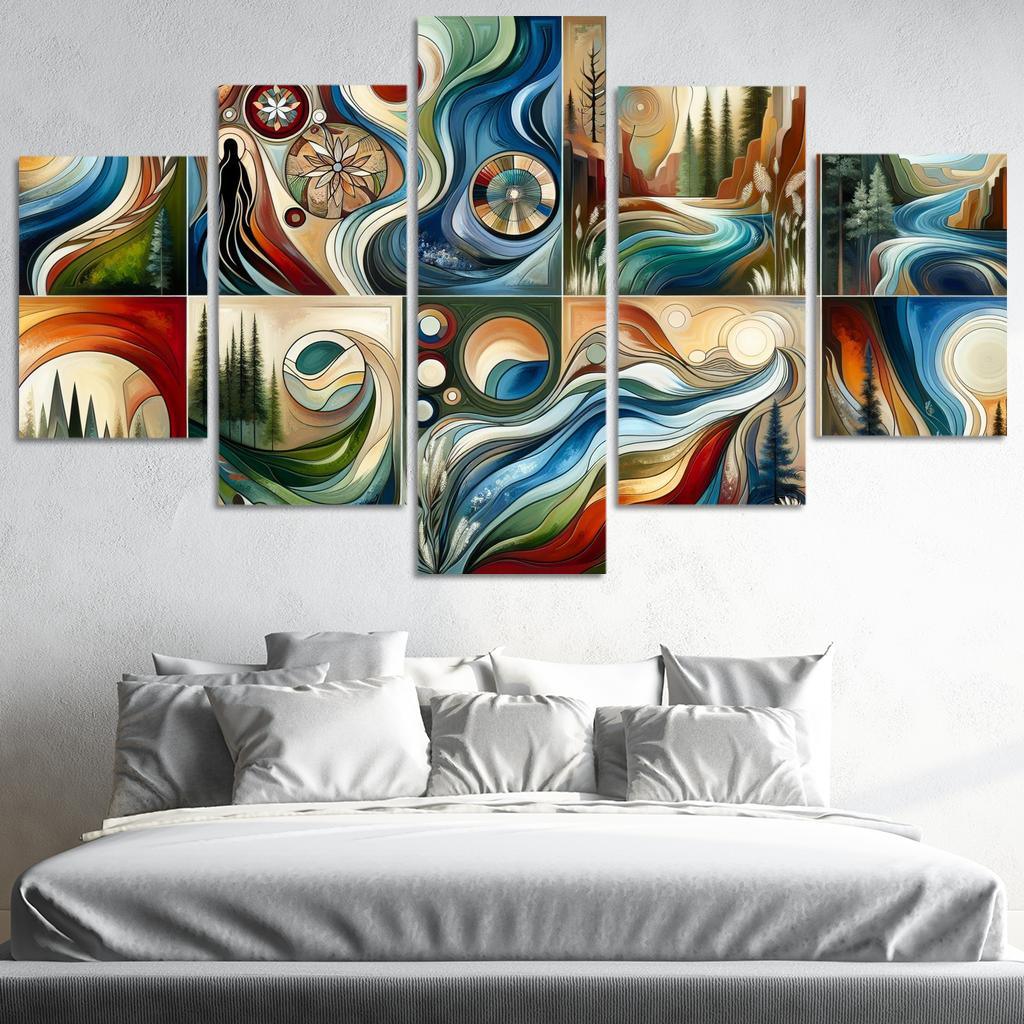 Voices Of The Past Indigenous Wisdom And Stewardship Multi-panel Paintings