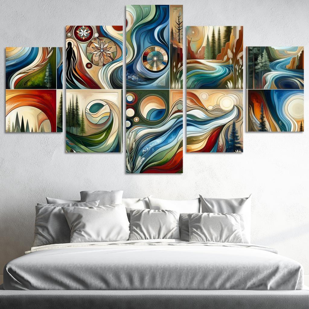 Voices Of The Past Indigenous Wisdom And Stewardship Multi-panel Paintings