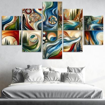 Voices Of The Past Indigenous Wisdom And Stewardship Multi-panel Paintings