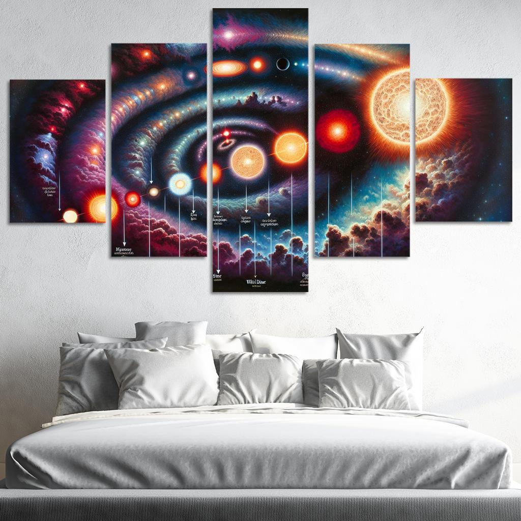 The Life Cycle Of Stars From Nebula To Supernova Abstract Paintings Frame