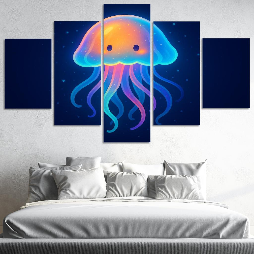 Gentle Jellyfish Glow Premium Artwork Frames