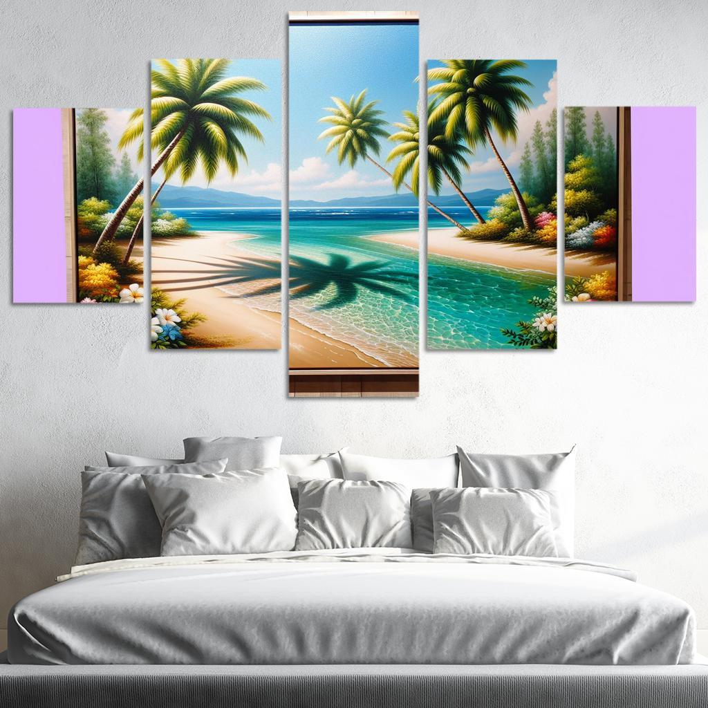 Coconut Grove Exotic Relaxation Spot Oil Paintings Frame