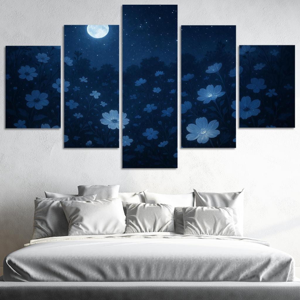 Celestial Garden Night Blooming Floral Fantasy Premium Artwork Frames