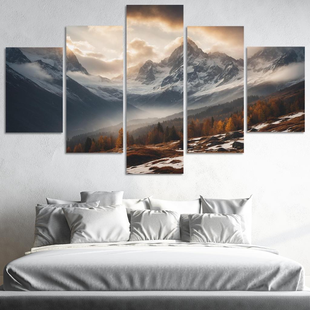 The Serene Echo Of Misty Mountains Oil Paintings Frame
