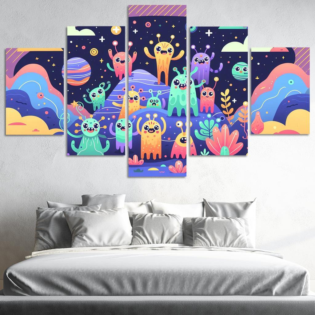 Adventure in Space 5 Piece HD Canvas Wall Art-Original Frame