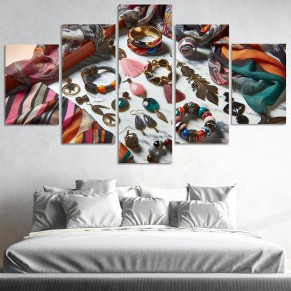 Artistic Accessories Statement Pieces 5 Piece HD Canvas Wall Art-Original Frame