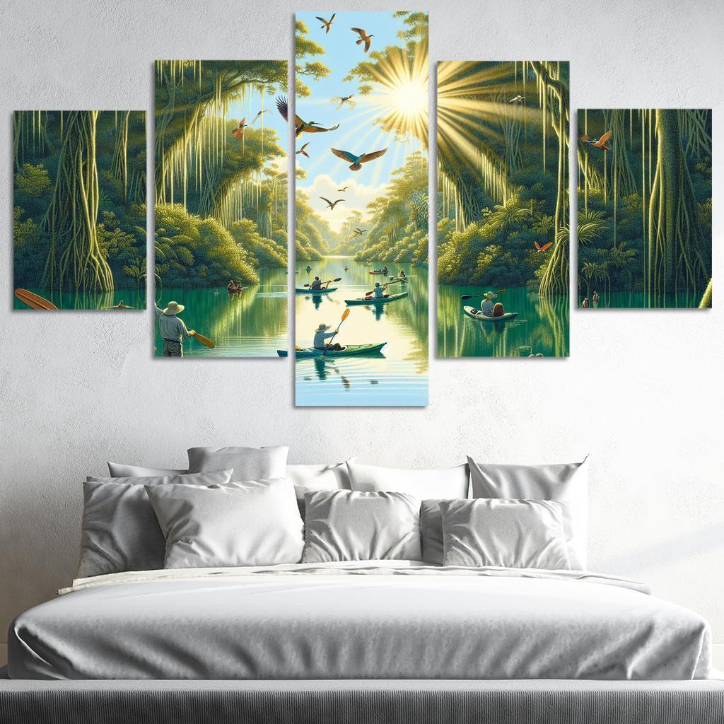 Mystic Waters Lagoon Adventure Abstract Paintings Frame