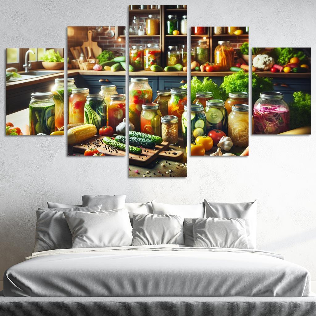 Fermentation Arts Crafting Your Own Probiotics 5 Piece HD Canvas Wall Art-Original Frame