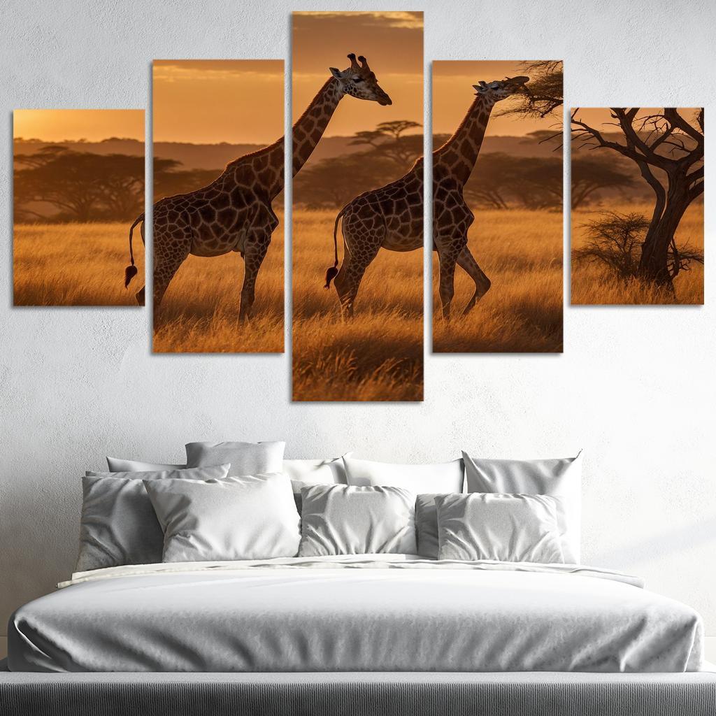 The Elegant Giraffe Towering Among Giants Custom Paintings Frame