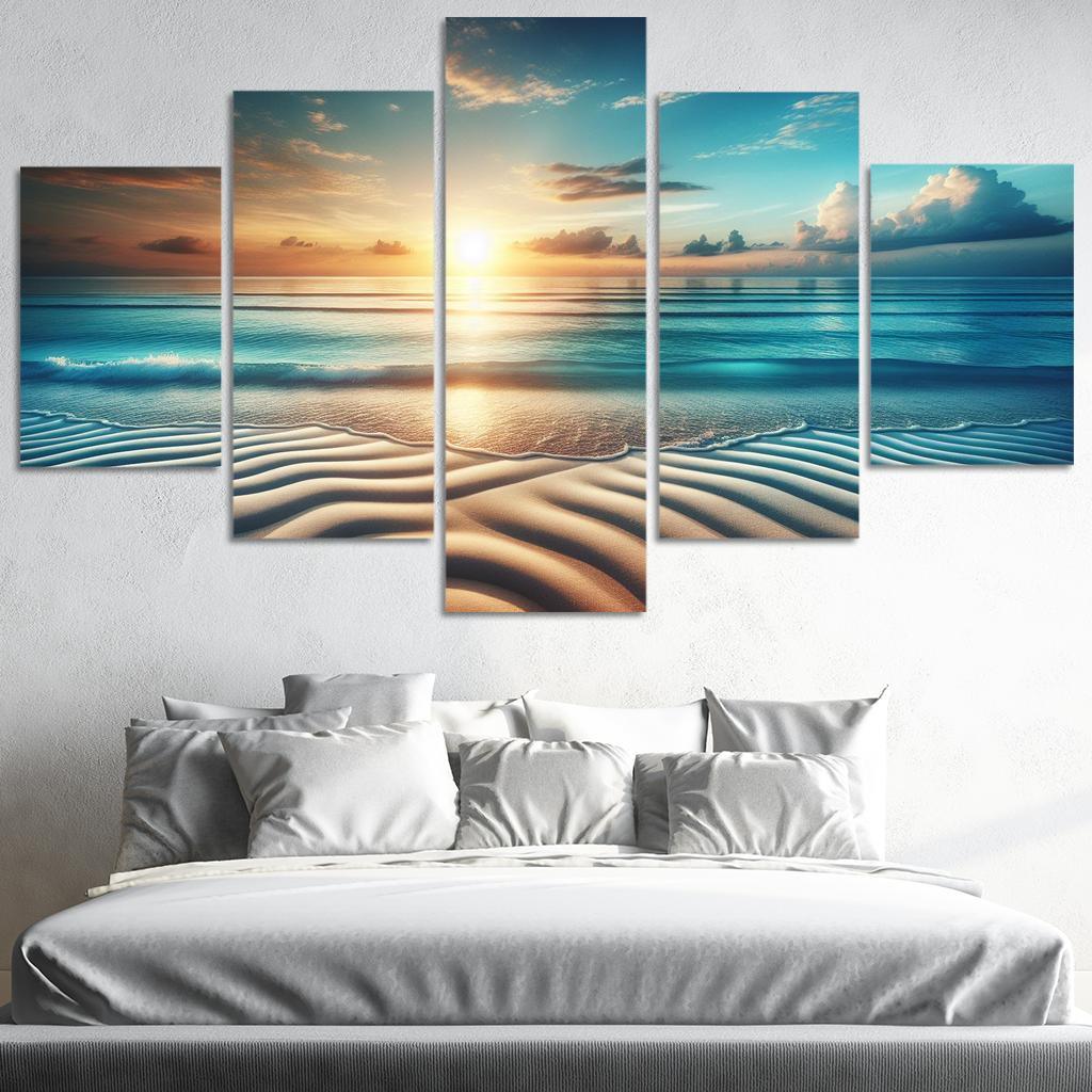 Blue Horizon Beach A Picture-perfect Retreat Custom Paintings Frame
