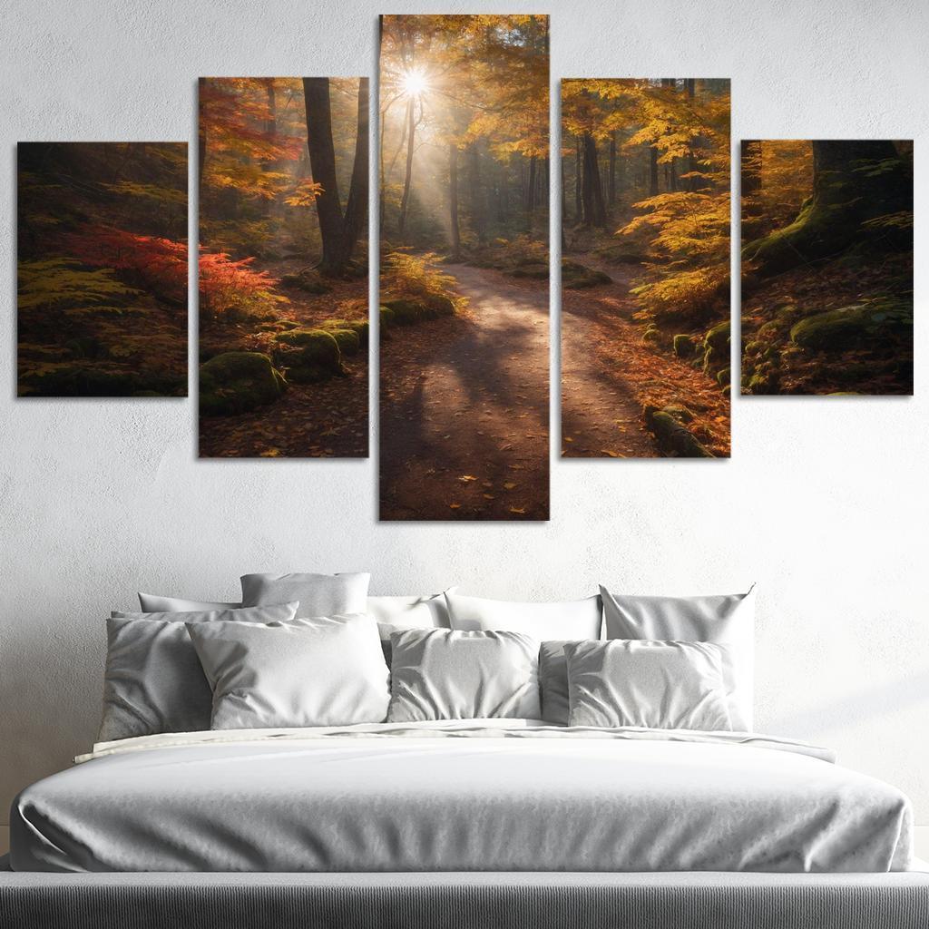 The Exquisite Allure Of Autumn Forest Trails Oil Paintings Frame