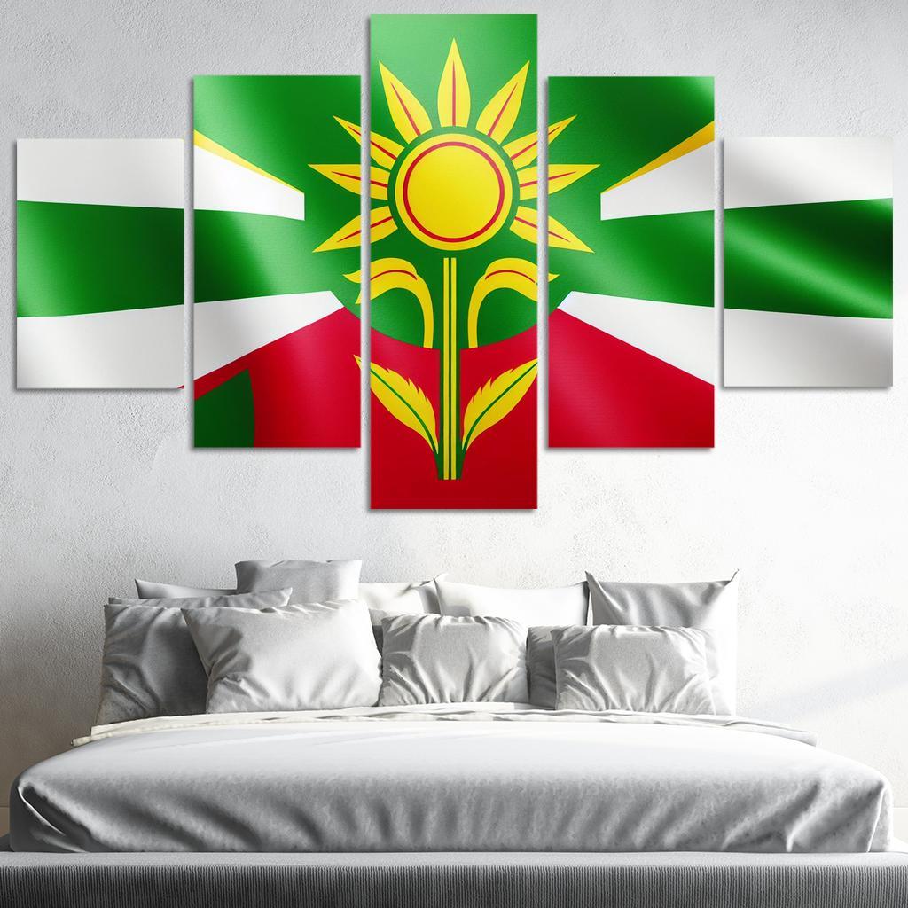 Emblem of Unity The Flag of Guyana 5 Piece HD Canvas Wall Art-Original Frame