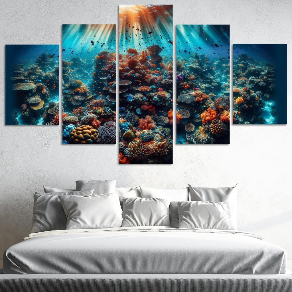 Coral Garden Underwater Paradise Custom Paintings Frame