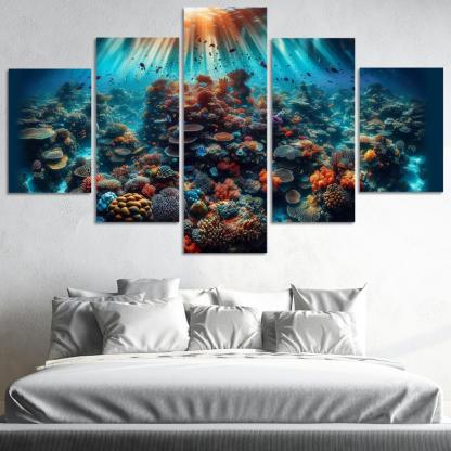 Coral Garden Underwater Paradise Custom Paintings Frame