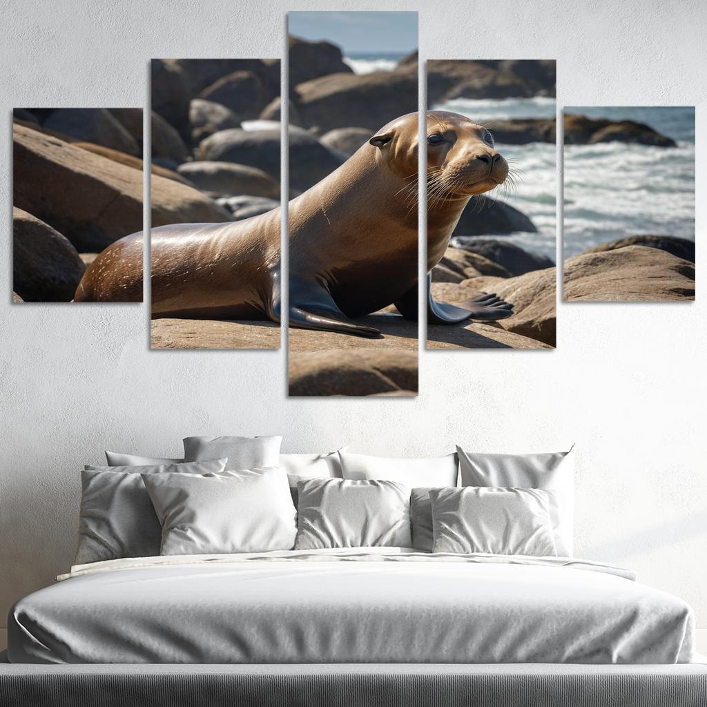 The Playful Sea Lion Acrobats Of The Ocean Canvas Paintings Frame