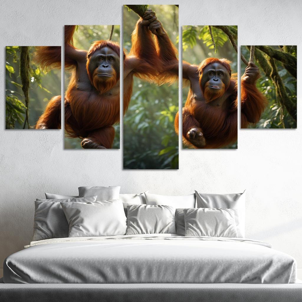 The Majestic Bornean Orangutan Multi-panel Paintings