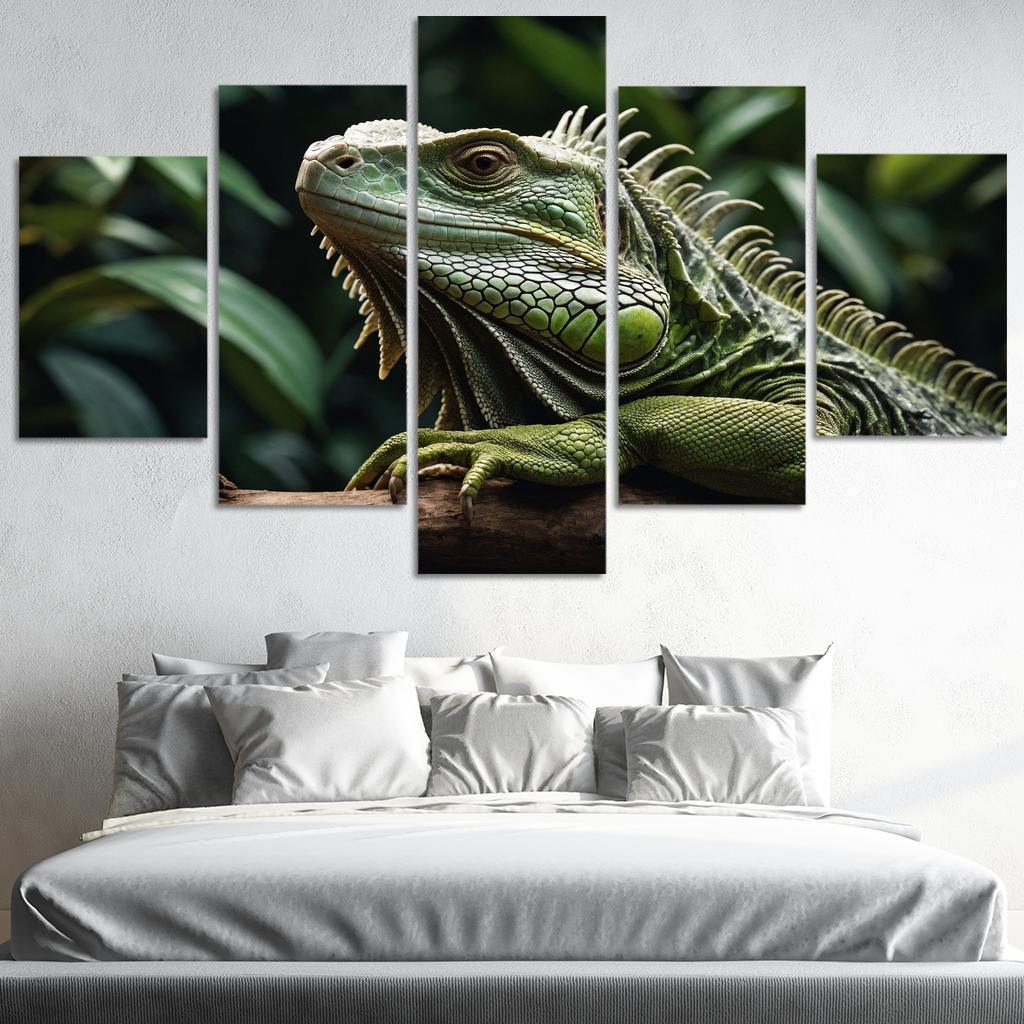 The Mysterious Green Iguana A Lizard Of The Tropics Canvas Paintings Frame