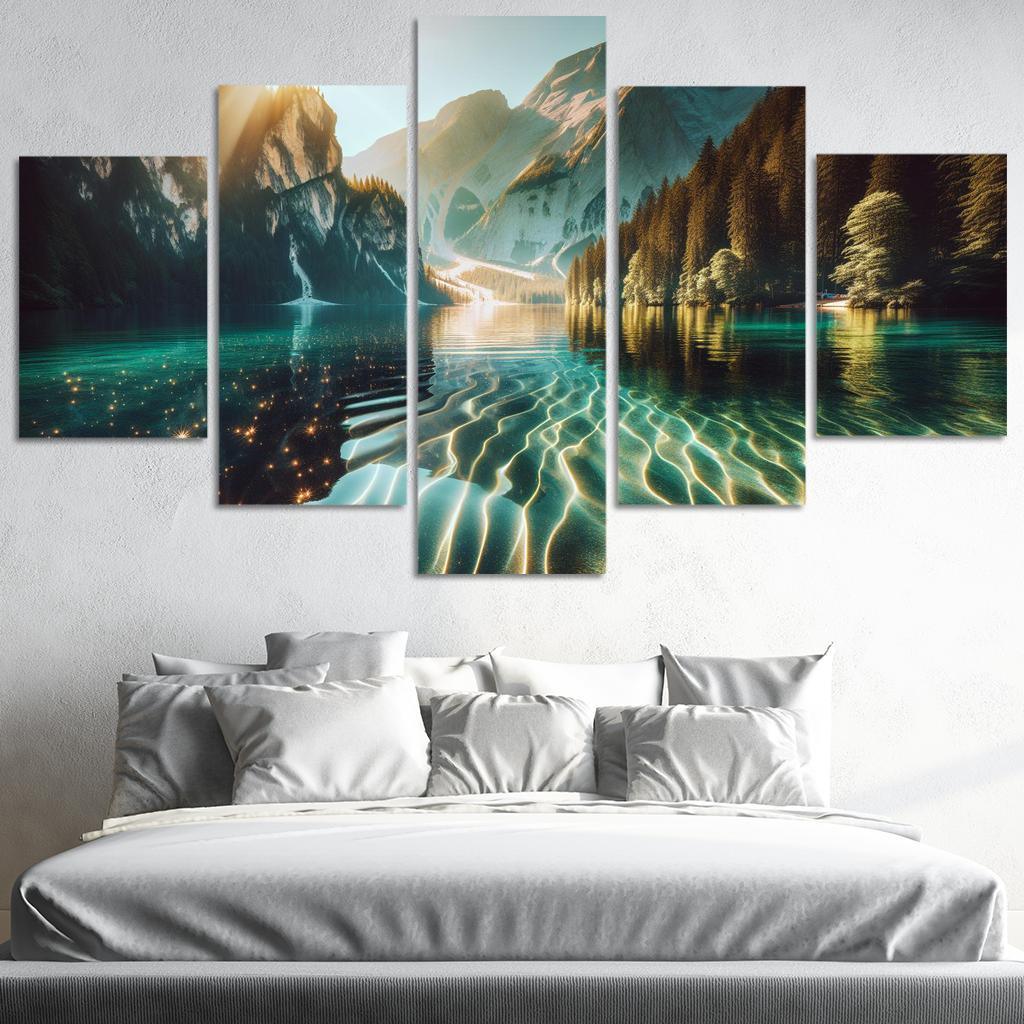 The Shimmering Surface Of Crystal Lake Custom Paintings Frame