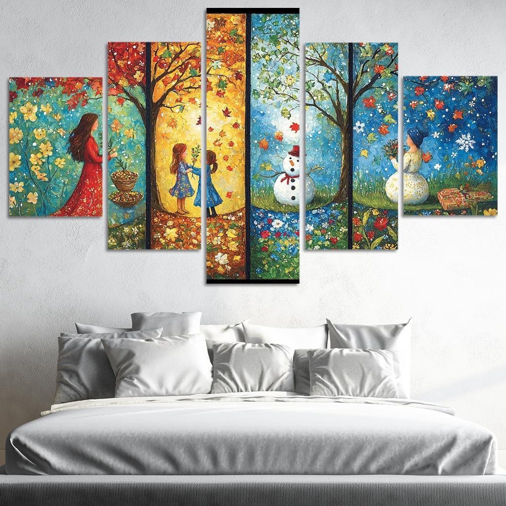 Seasons Of Growth Nurtured By A Mothers Care Custom Paintings Frame