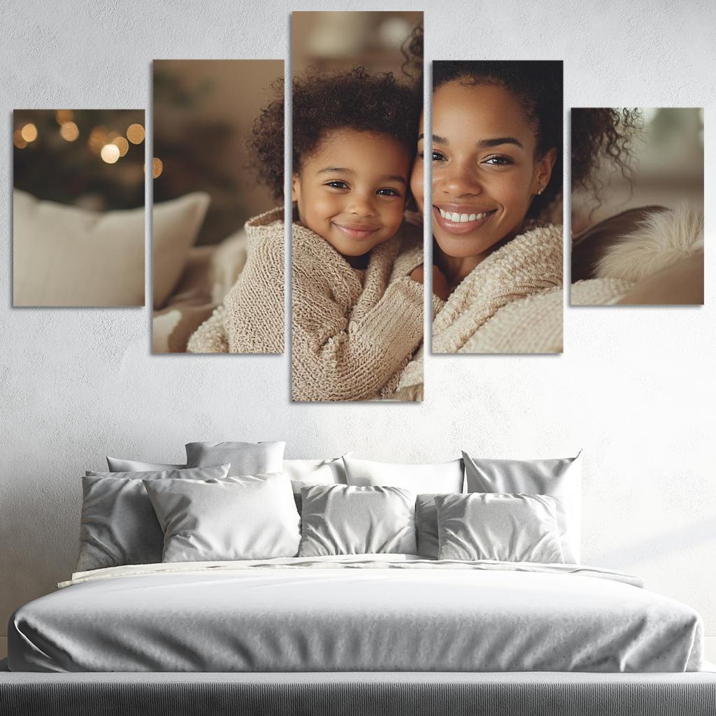 The Warmth Of Her Embrace A Mother's Comfort Canvas Paintings Frame