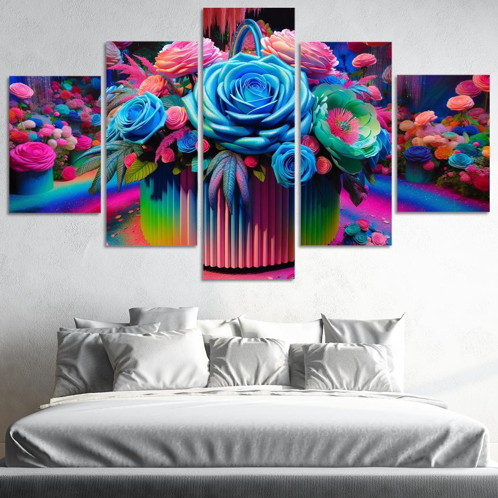 Whimsical Wonderland A Fantasy Floral Journey Modern Paintings Frame