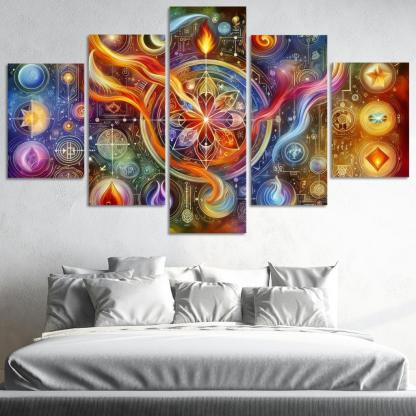The Alchemy of Emotions 5 Piece HD Canvas Wall Art-Original Frame