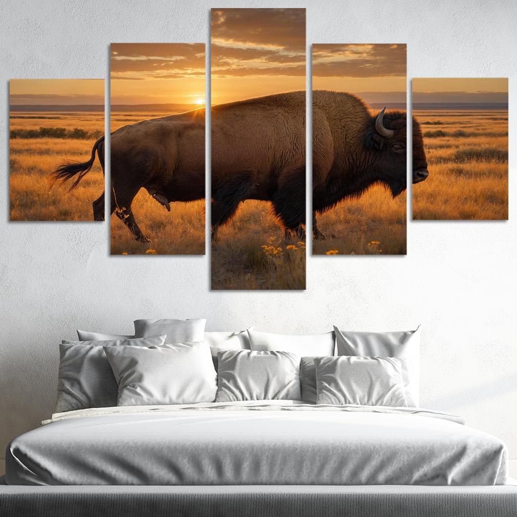 The Powerful Bison Icons Of The Plains Canvas Paintings Frame