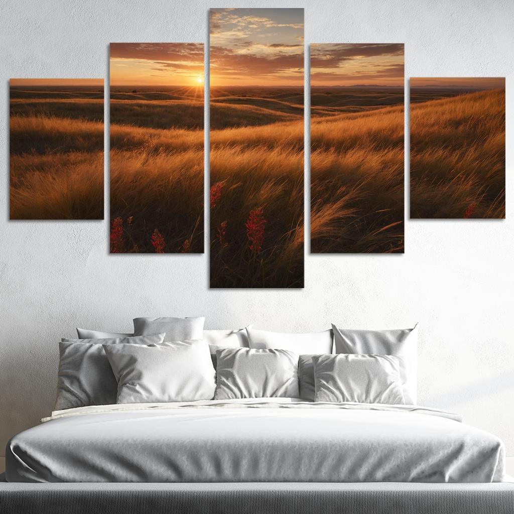 Radiant Horizons Of Crimson Prairie Art Trends