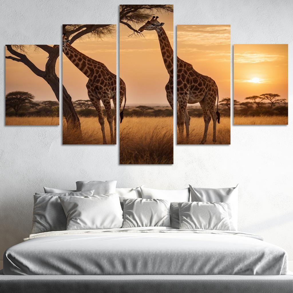 The Elegant Giraffe Towering Wonder Of The Savannah Modern Paintings Frame
