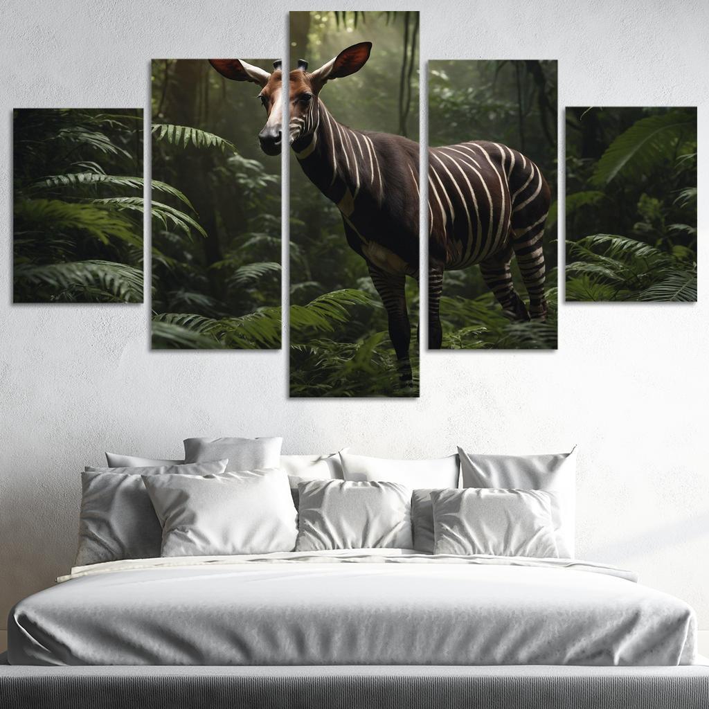 The Spectacular Okapi Forest Giraffe Canvas Paintings Frame