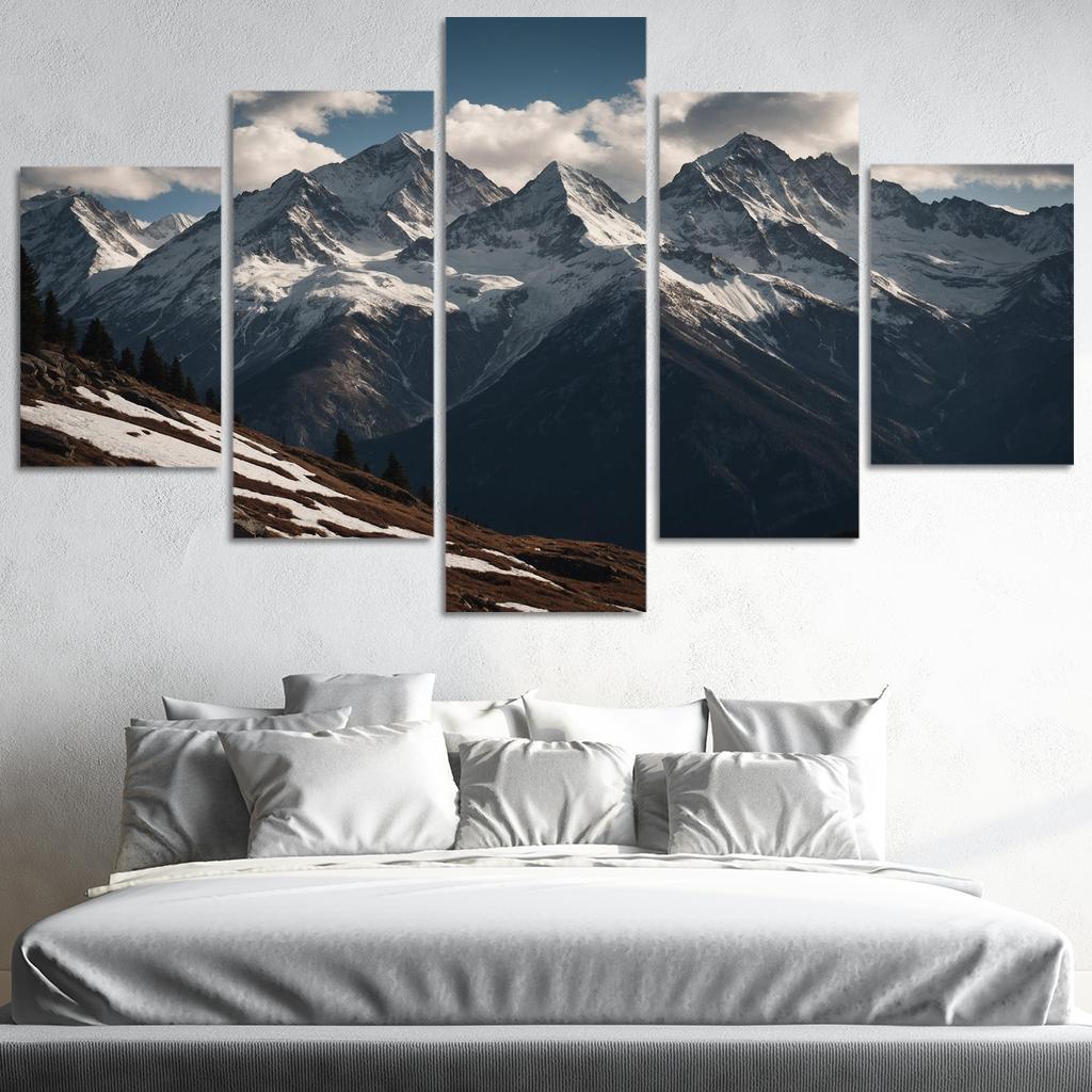 The Majestic Echo Of Rocky Mountains Oil Paintings Frame