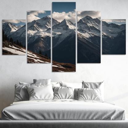 The Majestic Echo Of Rocky Mountains Oil Paintings Frame