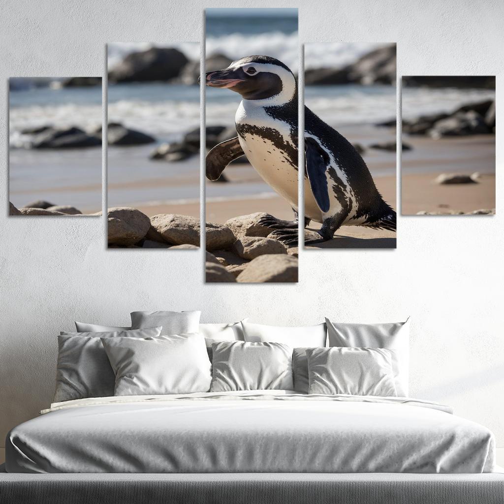The Magnificent African Penguin The Black-footed Wonder Oil Paintings Frame