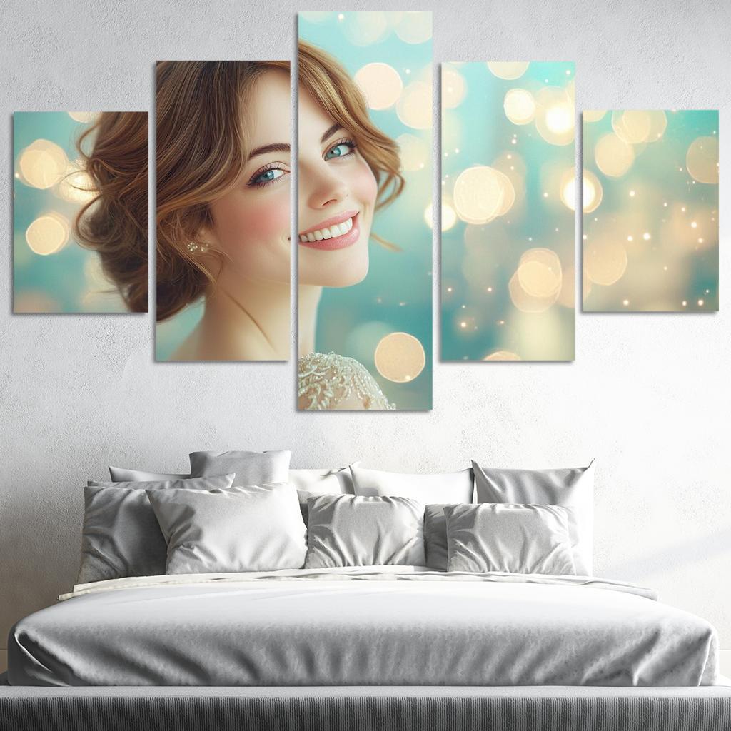 Emma Stone Shining Bright In The La La Land Of Dreams Framed Paintings