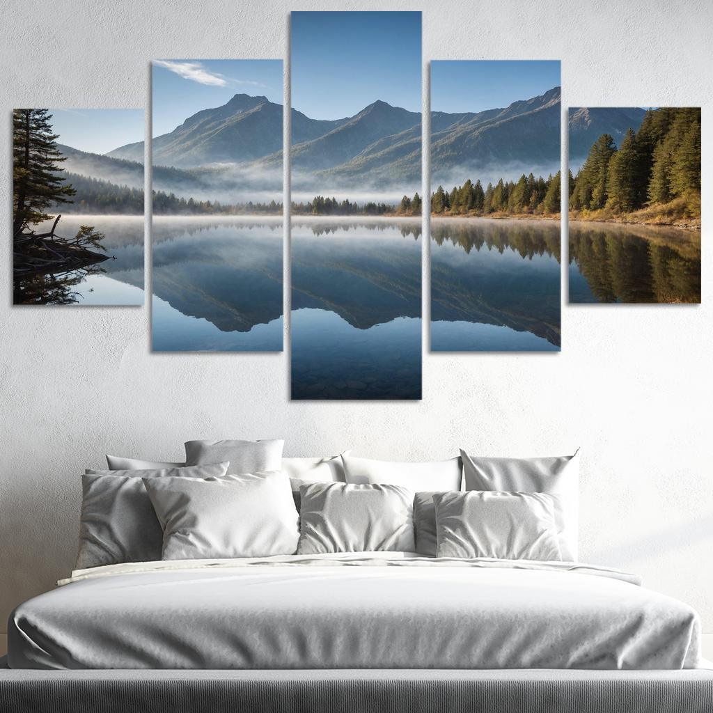 The Celestial Splendor Of Mountain Reflections Oil Paintings Frame