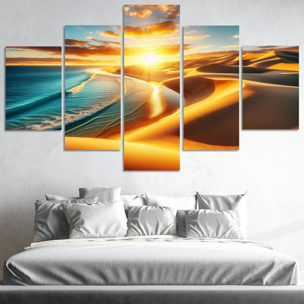 Harmonic Dunes Beach Modern Paintings Frame