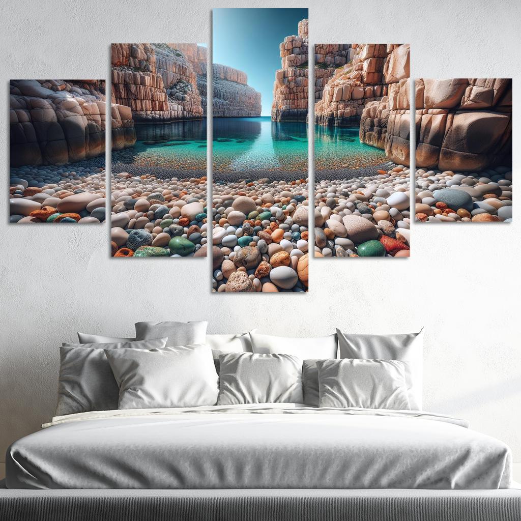 Pebble Beach Cove Unique Geological Marvel Custom Paintings Frame