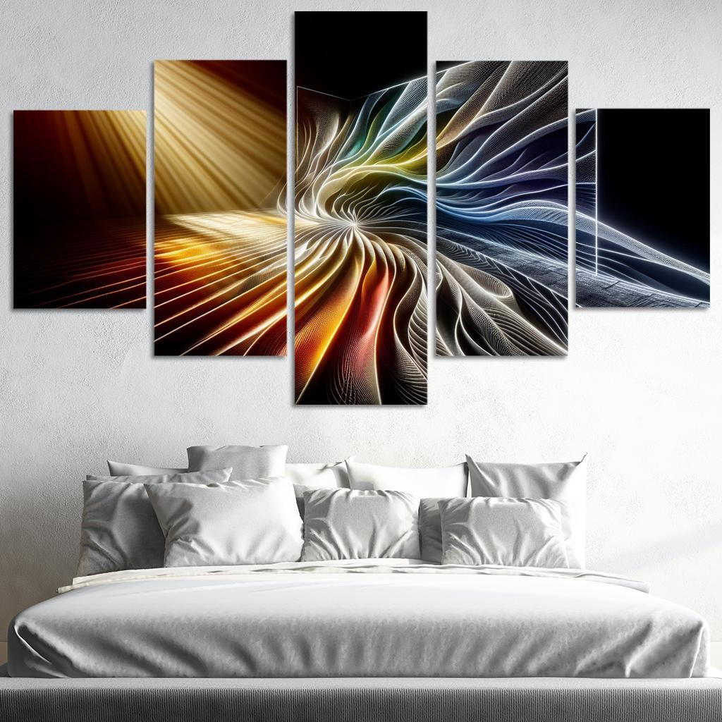 Choreography of Light and Shadow 5 Piece HD Canvas Wall Art-Original Frame