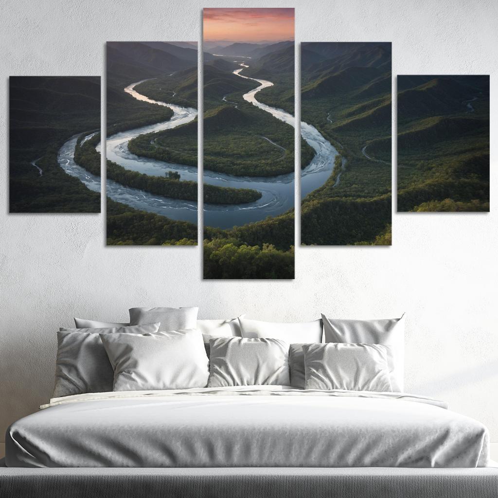 The Twilight Enchantment Of River Valleys Oil Paintings Frame