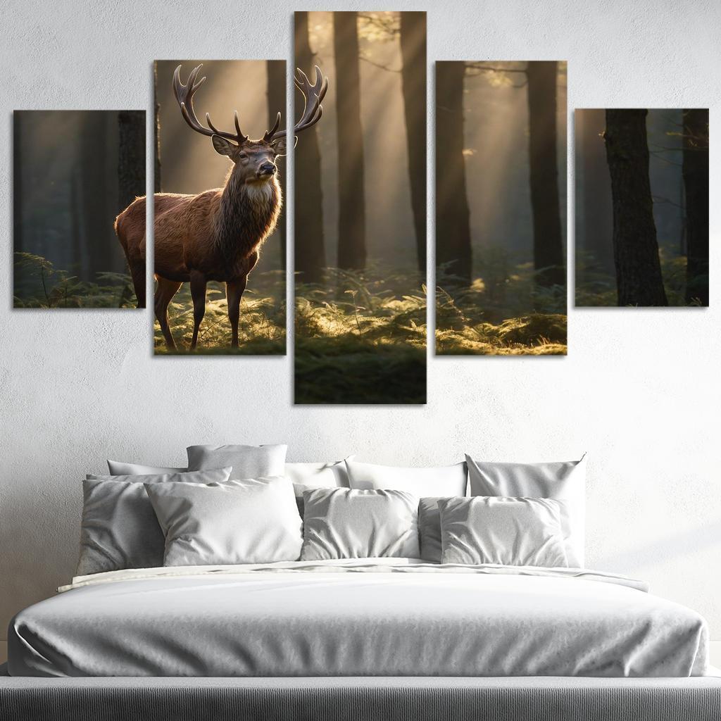The Noble Red Deer Majestic Creature Of The Forest Oil Paintings Frame