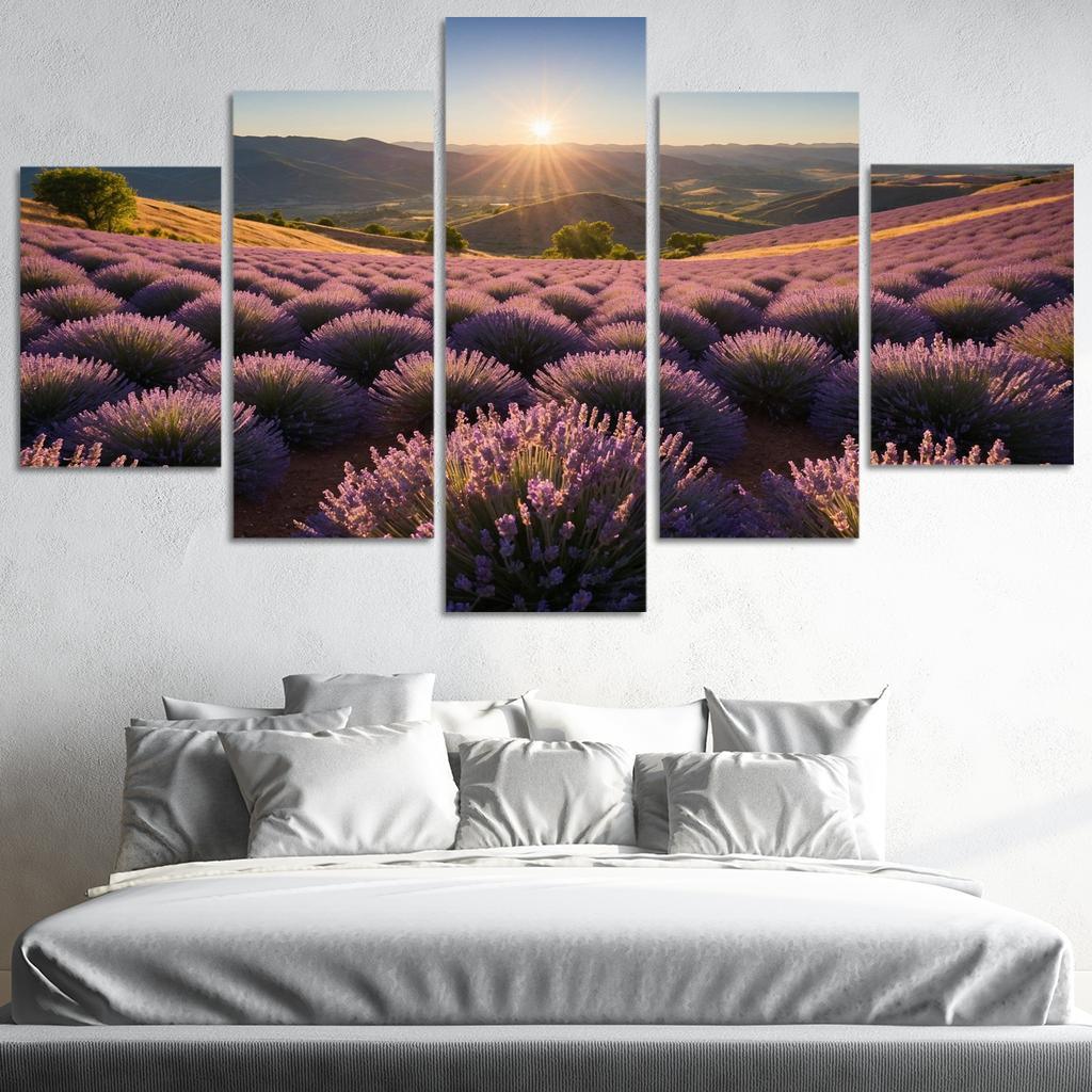 The Serene Valley Of Lavender Blooms Multi-panel Paintings