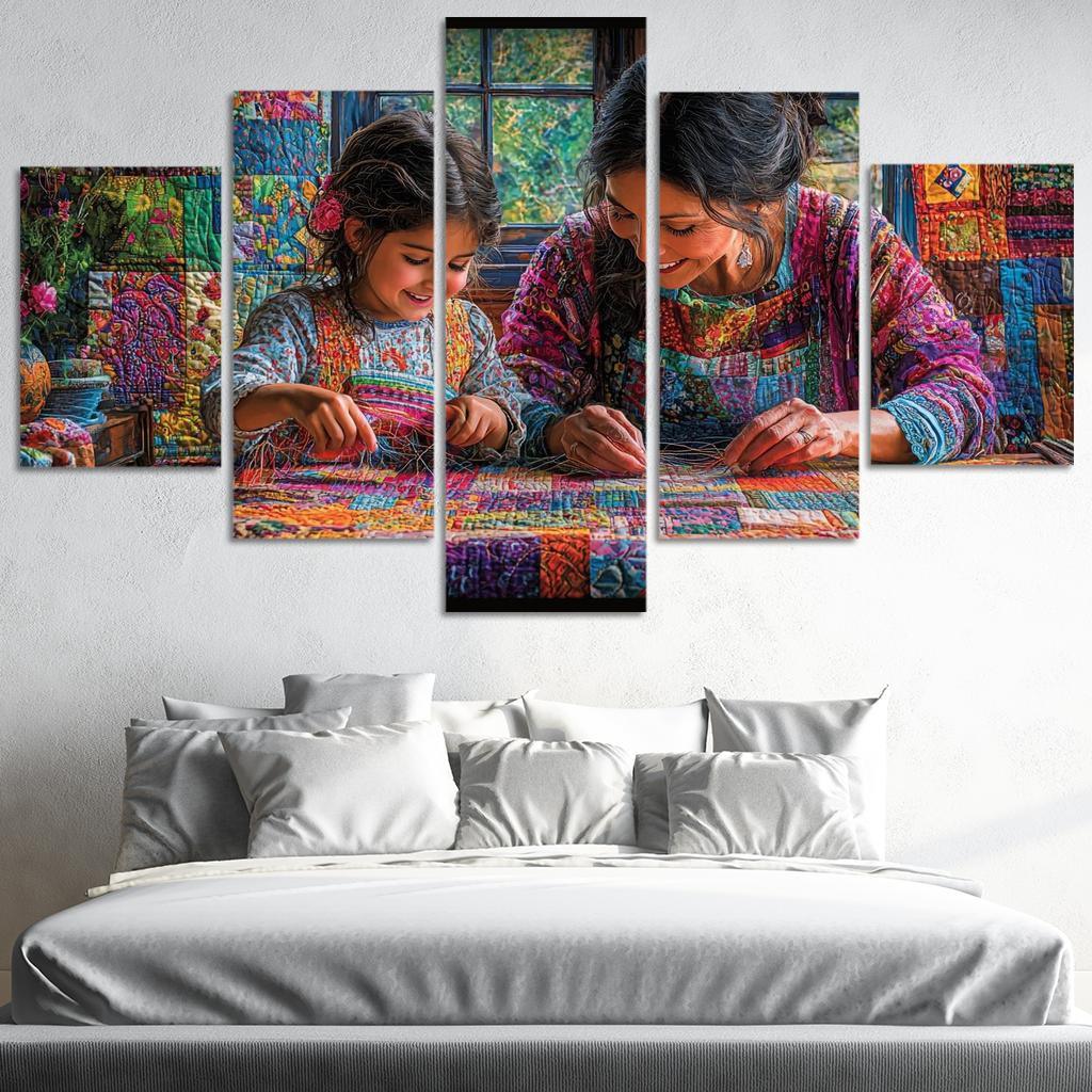 Woven With Love A Mothers Caring Tapestry Canvas Paintings Frame